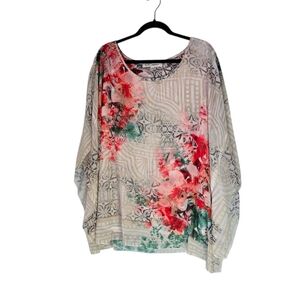 G Collection XL Floral Top Sleeves Fairycore, Whimsygoth, Boho Lined Blouse